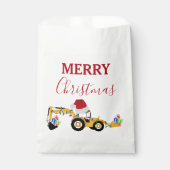 Sachets En Papier Camion de construction de la canot de Noël (Devant)