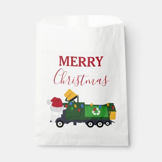 Sachets En Papier Camion de recyclage de Noël (Devant)