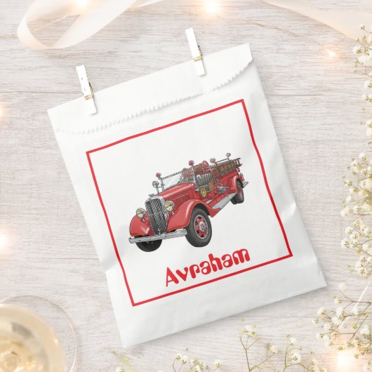 Sachets En Papier Camion d'incendie vers le haut pour sac (Coupé)