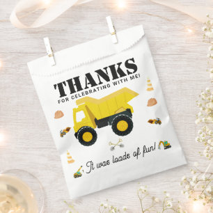 Sachets En Papier Camions de construction Anniversaire