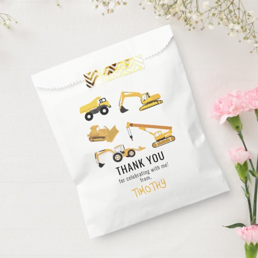 Sachets En Papier Camions de construction Anniversaire Merci de fête (Scellé)