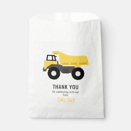 Sachets En Papier Camions de construction de camions de pompage fête (Devant)