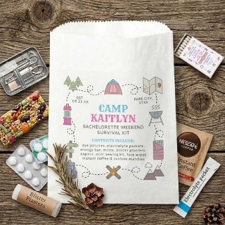 Sachets En Papier Camp Bach Bachelorette Weekend Party Survival Kit