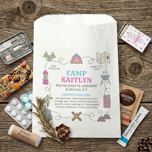 Sachets En Papier Camp Bach Bachelorette Weekend Party Survival Kit