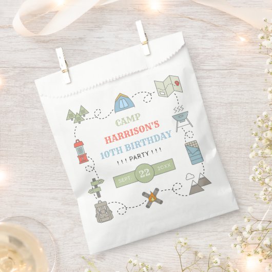 Sachets En Papier Camping à tout âge fête d'anniversaire (Coupé)