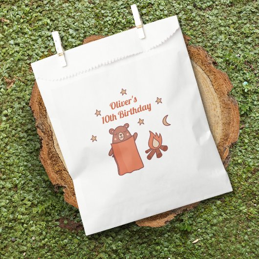 Sachets En Papier Camping d'Ours Blancs Cute Anniversaire