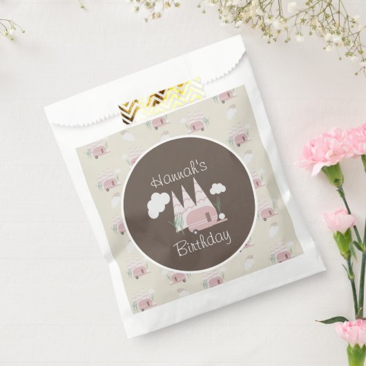 Sachets En Papier Camping rose Fête d'anniversaire (Scellé)