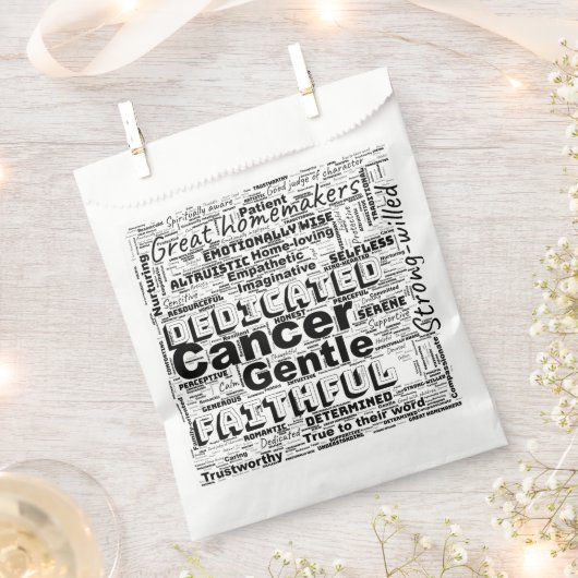 Sachets En Papier Cancer Zodiac Mot Cloud Inspiration (Coupé)