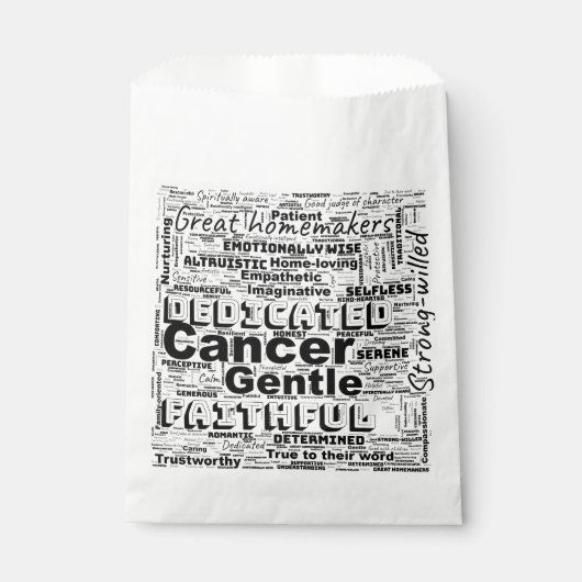 Sachets En Papier Cancer Zodiac Mot Cloud Inspiration (Devant)