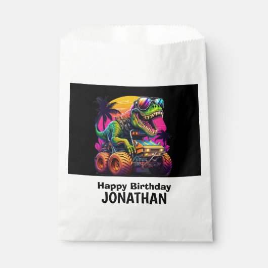 Sachets En Papier Candy Dino-Mite fête d'anniversaire (Devant)