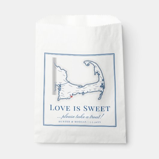 Sachets En Papier Cape Cod Destination Mariage L'amour est doux (Devant)