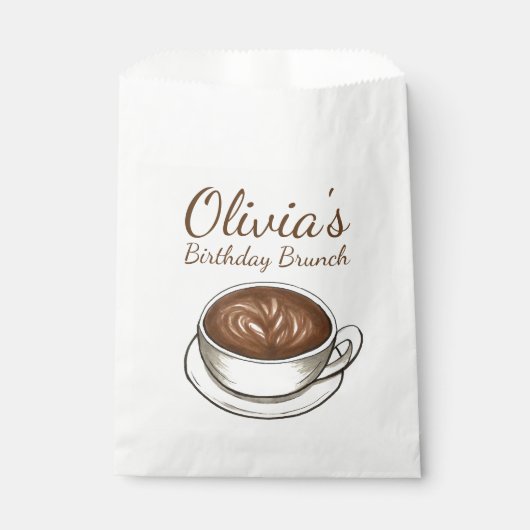 Sachets En Papier Cappuccino Latte Café d'anniversaire Brunch (Devant)