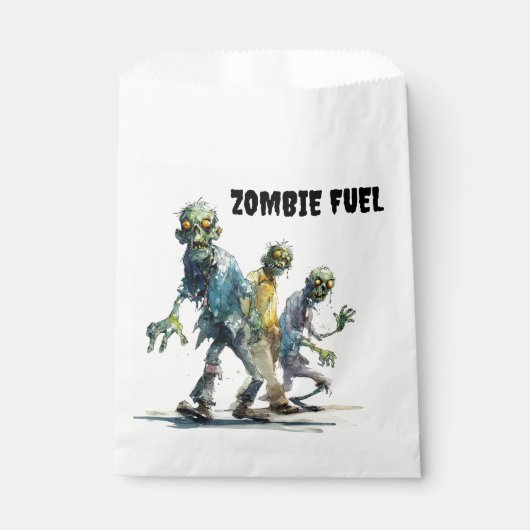 Sachets En Papier Carburant Zombie | Halloween Bonbons Favoriser Sac (Devant)