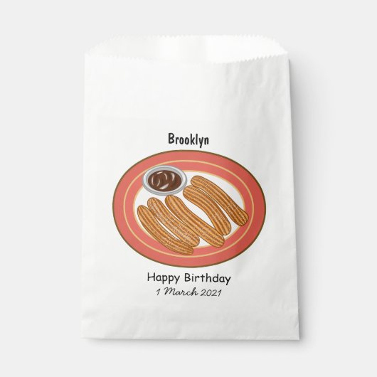 Sachets En Papier Caricature de Churro (Devant)