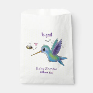 Sachets En Papier Caricature de colibri d'abeille mignonne
