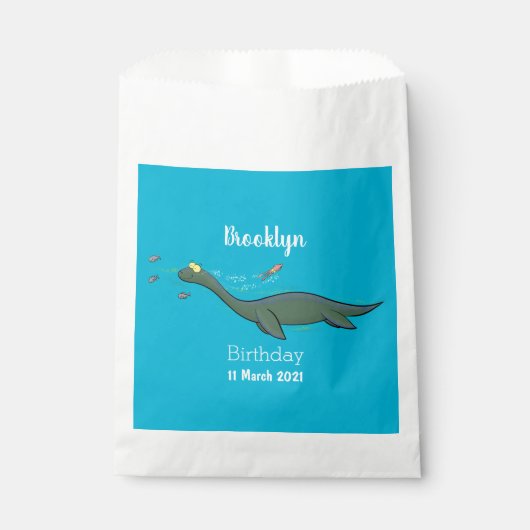 Sachets En Papier Caricature de plesiosaure, monstre marin mignon et (Devant)