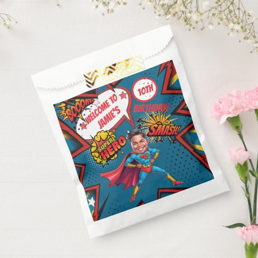 Sachets En Papier Caricature Superhero Action Packed Boys Anniversai (Scellé)