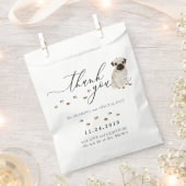 Sachets En Papier Carlin chien Mariage Merci (Coupé)