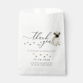 Sachets En Papier Carlin chien Mariage Merci (Devant)