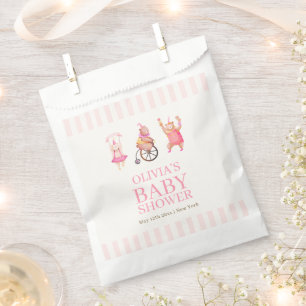 Sachets En Papier Carnaval de cirque rose mignon Teddy Bear Baby sho