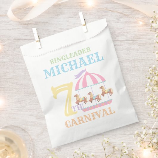 Sachets En Papier Carousel Cirque Carnaval Anniversaire Fête Favoris (Coupé)