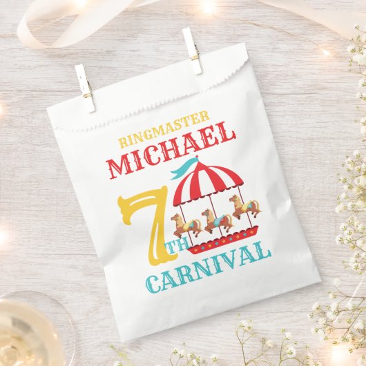 Sachets En Papier Carousel Cirque Carnaval Fête Anniversaire Favoris (Coupé)