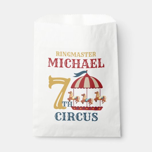 Sachets En Papier Carousel Rétro Carousel Cirque Carnaval Anniversai (Devant)