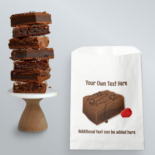 Sachets En Papier Carré Brownie au chocolat et votre propre texte