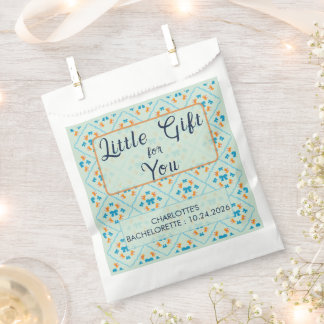 Sachets En Papier Carreau géométrique à nœud coquet doux menthe lime