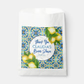 Sachets En Papier Carreaux bleus citron Amalfi Positano douche nupti (Devant)