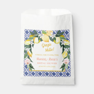 Sachets En Papier Carreaux bleus de citron italiens Merci mille fois