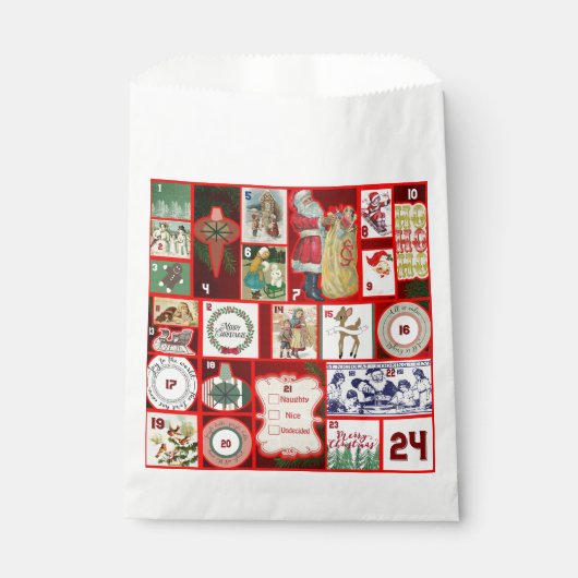 Sachets En Papier Carrés de l'illustration de Noël (Devant)