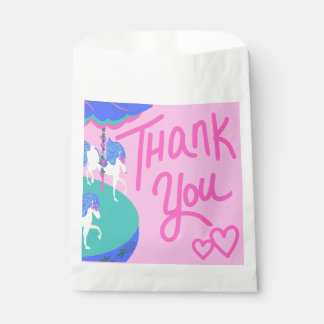 Sachets En Papier Carrousel whimsical chevaux rose bleu
