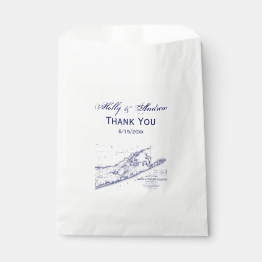 Sachets En Papier Carte de Long Island The Hamptons (Devant)