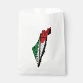 Sachets En Papier Carte de Palestine avec drapeau et Motif Keffiyeg (Devant)