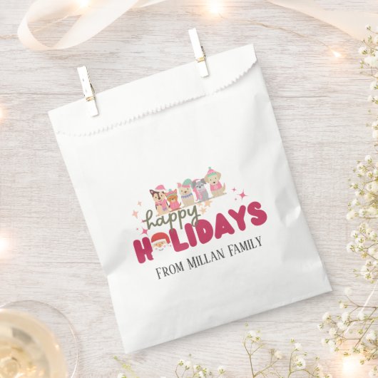 Sachets En Papier Carte de vacances familiale ou professionnelle ave (Coupé)