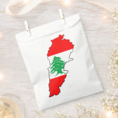 Sachets En Papier Carte du Liban avec drapeau (Coupé)