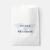 Sachets En Papier Carte du monde bleu Destination Mariage (Devant)