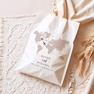 Sachets En Papier Carte du monde de QUINN Destination de voyage Enre