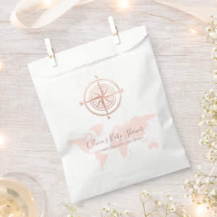 Sachets En Papier Carte du monde Neutre Voyage Baby shower d'aventur