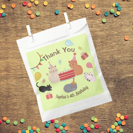 Sachets En Papier Cartoon Cats Birthday Party 
