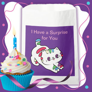 Sachets En Papier Cartoon de chat arc-en-ciel mignon pour enfants