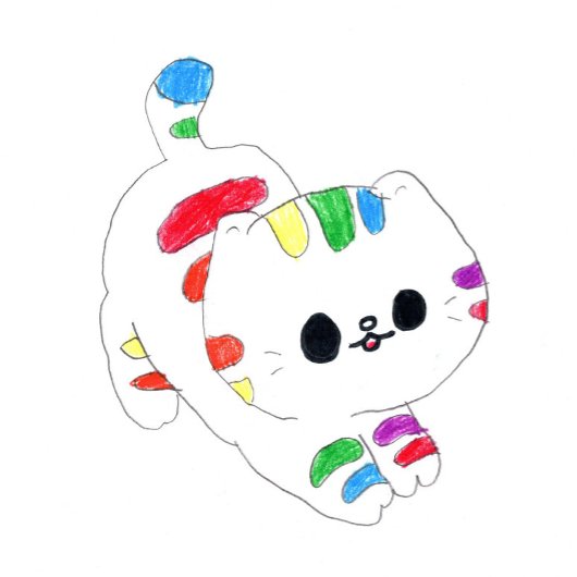 Sachets En Papier Cartoon de chat arc-en-ciel mignon pour enfants