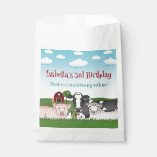 Sachets En Papier Cartoon Farm Animaux Merci d'anniversaire pour enf
