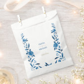 Sachets En Papier Cascade bleue florale Chinoiserie Mariage (Coupé)