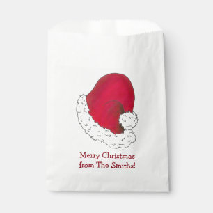 Sachets En Papier Casquette du Père Noël Rouge Personnalisé Joyeux N