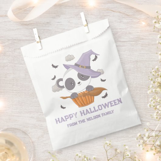 Sachets En Papier Casquette Panda Witch Broom Joyeux Halloween (Coupé)