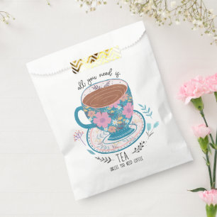 Sachets En Papier Casse Florale de thé Vintage
