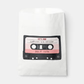 Sachets En Papier Cassette Bande rose Retro Anniversaire (Devant)