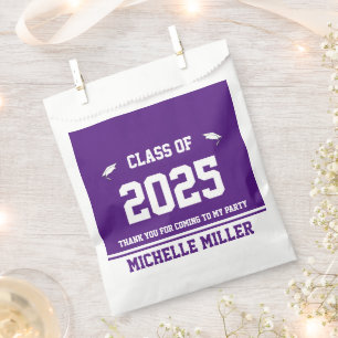 Sachets En Papier Catégorie de 2025 Royal Purple and White Graduate